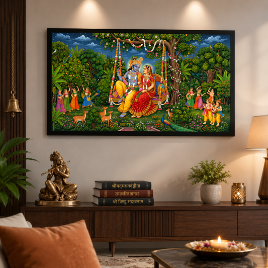 Divine Radha Krishna On Swing - Playful Love, Divine Grace
